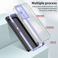 thumbnail image 3 of SaniMore for Samsung Galaxy S22 Ultra Case Slim Transparent [Not Yellowing Technology], Rugged PC & TPU Bumpers Built-in Detachable Lens Protector Shockproof Protective Cover, Purple, 3 of 7