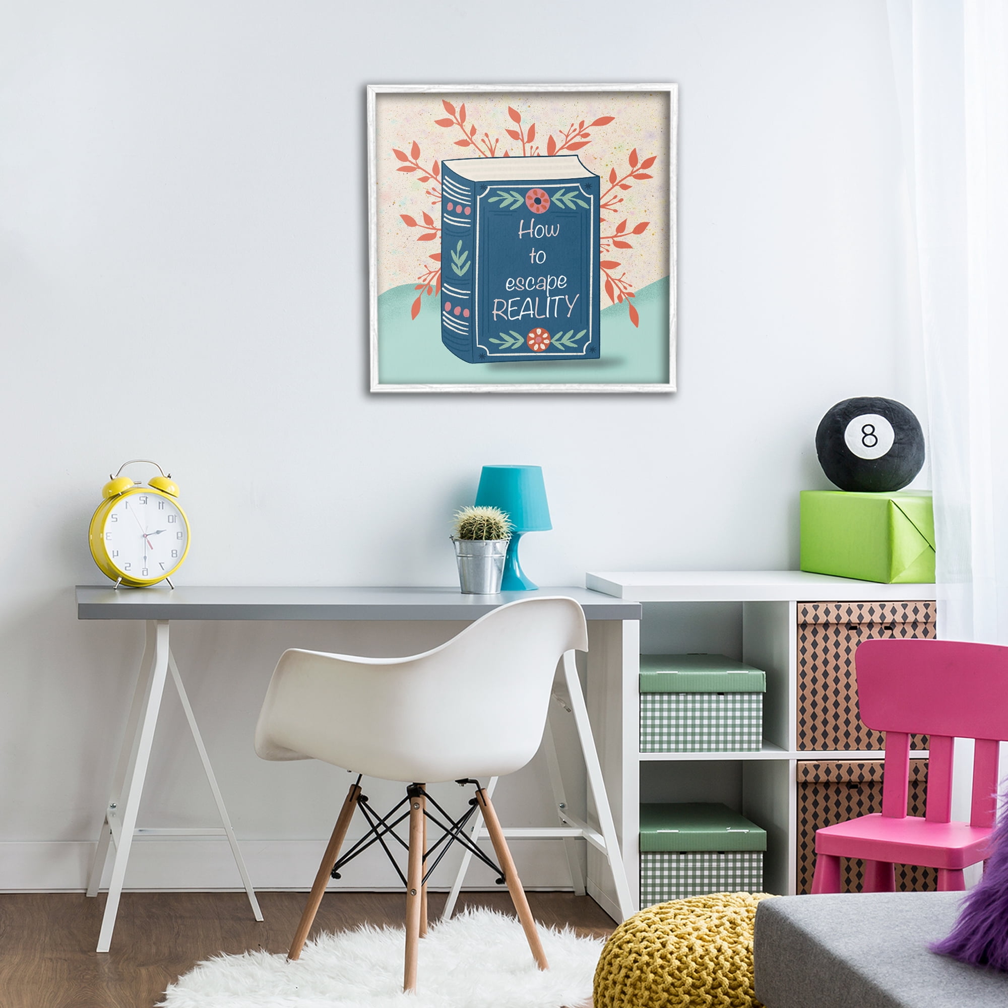 Stupell Industries How To Escape Reality White Framed Giclee Art, design by Julia Frost