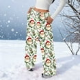 thumbnail image 2 of Enjoytime Womens Pants Christmas Printed Elastic Waist Straight Leg Casual Pants Fashion Flannel Loose Cute Comfy Trousers with Pockets Multicolor M, 2 of 7