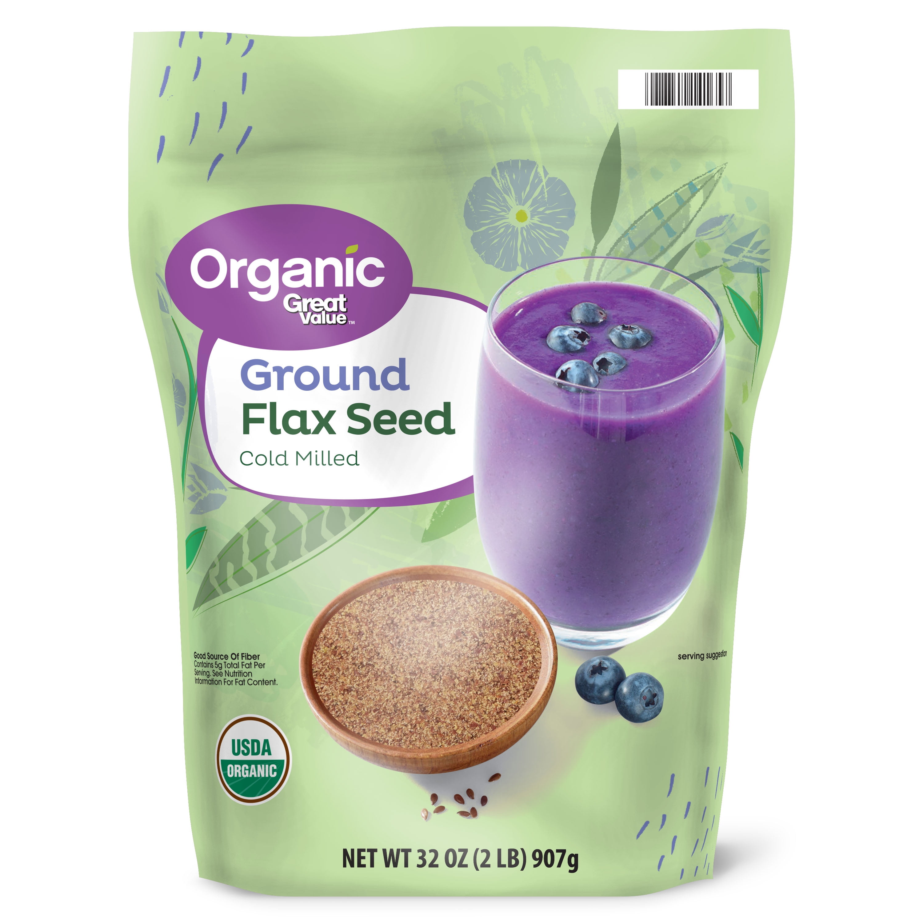 Great Value Organic Ground Flax Seed, 32 oz