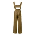 thumbnail image 2 of Aayomet Womens Jumpsuits Dressy Women's Summer Sleeveless Twisted Knot Cotton Linen Strappy Pants Button Openings Loose Long,Khaki XL, 2 of 4