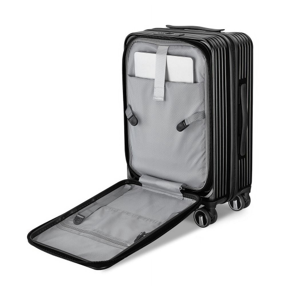 Bailu Luggage Set 3-Piece (20/24/28), Expandable Carry-On Luggage with TSA Lock Airline Approval, 100% PC Hard Shell Lightweight Luggage with Front Pocket and Spinner Wheels (Black)
