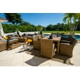thumbnail image 7 of Malmo 16-Piece Resin Wicker Outdoor Patio Furniture Combination Set In Natural w/ Sofa Set, Eight-seat Dining Set, and Chaise Lounge Set (Full-Round Natural Wicker, Polyester Light Gray), 7 of 7