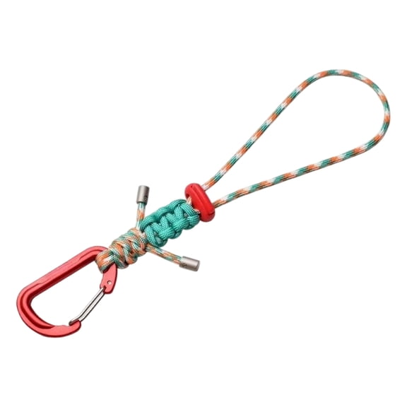 Camping Bottle Clip for Backpack Straps, Nylon Paracord Loop and Aluminum Carabiner for Hiking Travel Carry Gear