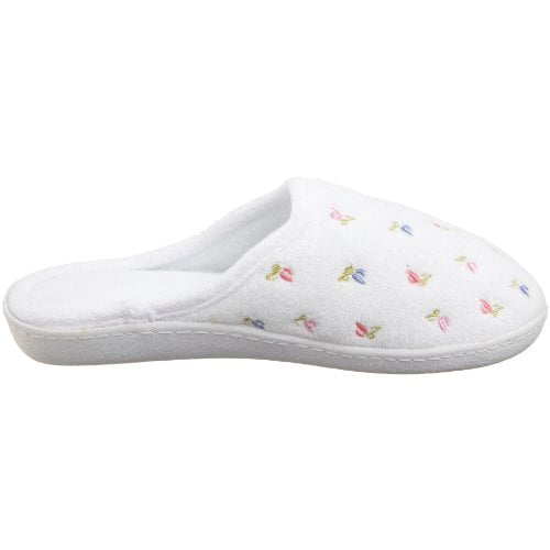 isotoner terry embroidered scalloped clog