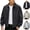 Black, variant on Men's Faux Suede Bomber Jacket Vintage Zip Up Flight Windbreaker Coat Textured with Zipper Pockets for Casual Streetwear Fall Travel, Light Blue, XXL