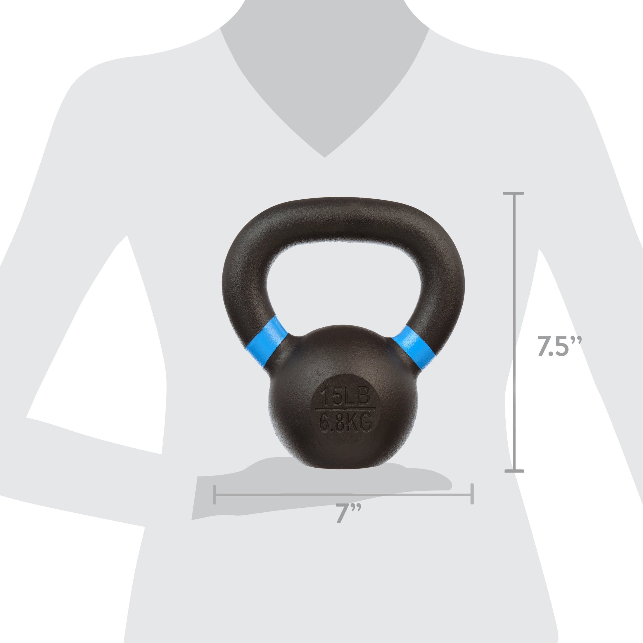 BalanceFrom Cast Iron Kettlebell, Single, 15 lbs