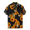 thumbnail image 1 of TIHLMK T-Shirts pour Hommes Chemise Décontractée Hawaïenne à Manches Courtes Colorée d'Été avec Boutons, 1 of 8