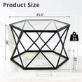 thumbnail image 2 of Spaco Modern Accent Geometric Glass Coffee Table-Black, Modern Coffee Table for Living Room Office Reception, 2 of 6