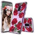 thumbnail image 1 of Étui Galaxy S9 Plus, Étui Galaxy S9 Plus Transparente, Motif Floral Roses Rouges Design Clair Imprimé Étui Arrière Transparente avec Pare-Chocs TPU pour Samsung Galaxy S9 Plus, 1 of 7