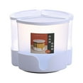 thumbnail image 2 of 3-Grid Rotating Grain Rice Dispenser Cereal Moisture Proof Bucket Dry Food Bean Oat Soybeans Corn Removable Cover Storage Box White, 2 of 8