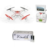 World Tech Elite 34923 2.4GHz Sentinel Spy Drone with Camera and Kinetik AA Battery Kit, 50 Pack