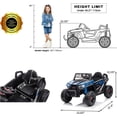 thumbnail image 6 of TOBBI Kids Ride on UTV, 12V Battery Powered Truck with LED Headlights, Horn, Music for Kids Aged 37-60 Months, Blue + Black, 6 of 12