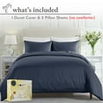 thumbnail image 2 of California Design Den Duvet Cover - 400 Thread Count 100% Cotton, 3 Piece Sateen Weave Bedding Set, Soft Luxury Comforter Cover and Two Pillow Shams, with Button Closure and Corner Ties, 2 of 9