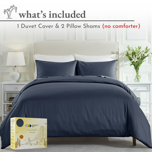 California Design Den Duvet Cover - 400 Thread Count 100% Cotton, 3 Piece  Sateen Weave Bedding Set, Soft Luxury Comforter Cover and Two Pillow Shams