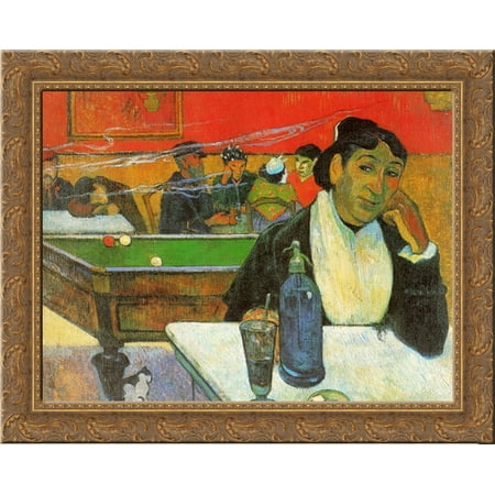 - NIght Cafe in Arles (Madame Ginoux) 24x20 Gold Ornate Wood Framed Canvas Art by Paul Gauguin