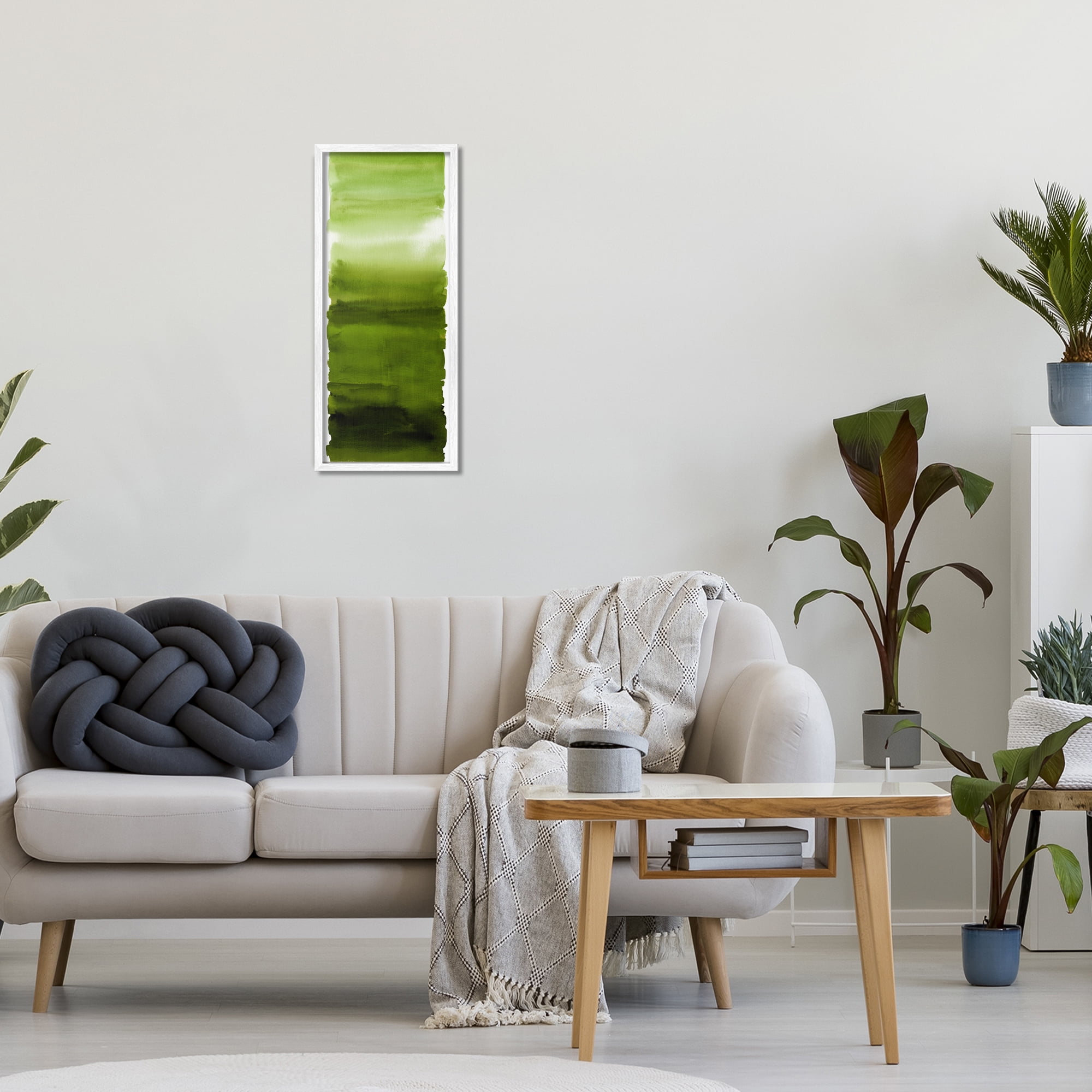 Stupell Industries Green Blend Gradient White Framed Giclee Art, design by Allie Corbin