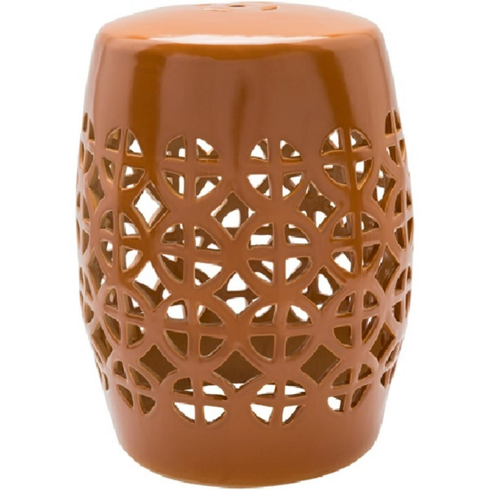 Diva At Home 18" Ridgeway Burnt Orange Outdoor Garden Stool - Walmart
