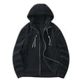thumbnail image 4 of Mens Jackets Hooded Zipper Coats Pocket Casual Solid Color Long-Sleeved Jacket Coats for Men, 4 of 6