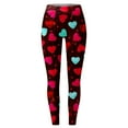 thumbnail image 5 of FASHOFT High Waisted Valentines Day Leggings for Women Soft Love Heart Printing Legging Tights Casual Yoga Pants Red M, 5 of 5