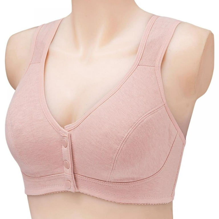 1pc Women's Front Closure Bra Without Steel Ring, Sexy Back
