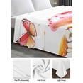 thumbnail image 5 of Twin XL Size Flat Sheet Only, Pink Mushroom Soft Brushed Microfiber Bed Sheets, Spring Botanical Floral Summer Hotel Quality Breathable Bedding Top Sheet, Easy Care, 66"x102", 5 of 9