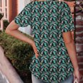 thumbnail image 4 of Fiudx Liquidación de Ofertas Flash Moda Mujer Casual Blusa Sólida Camiseta de Manga Corta Tops con Botones de Verano, 4 of 7