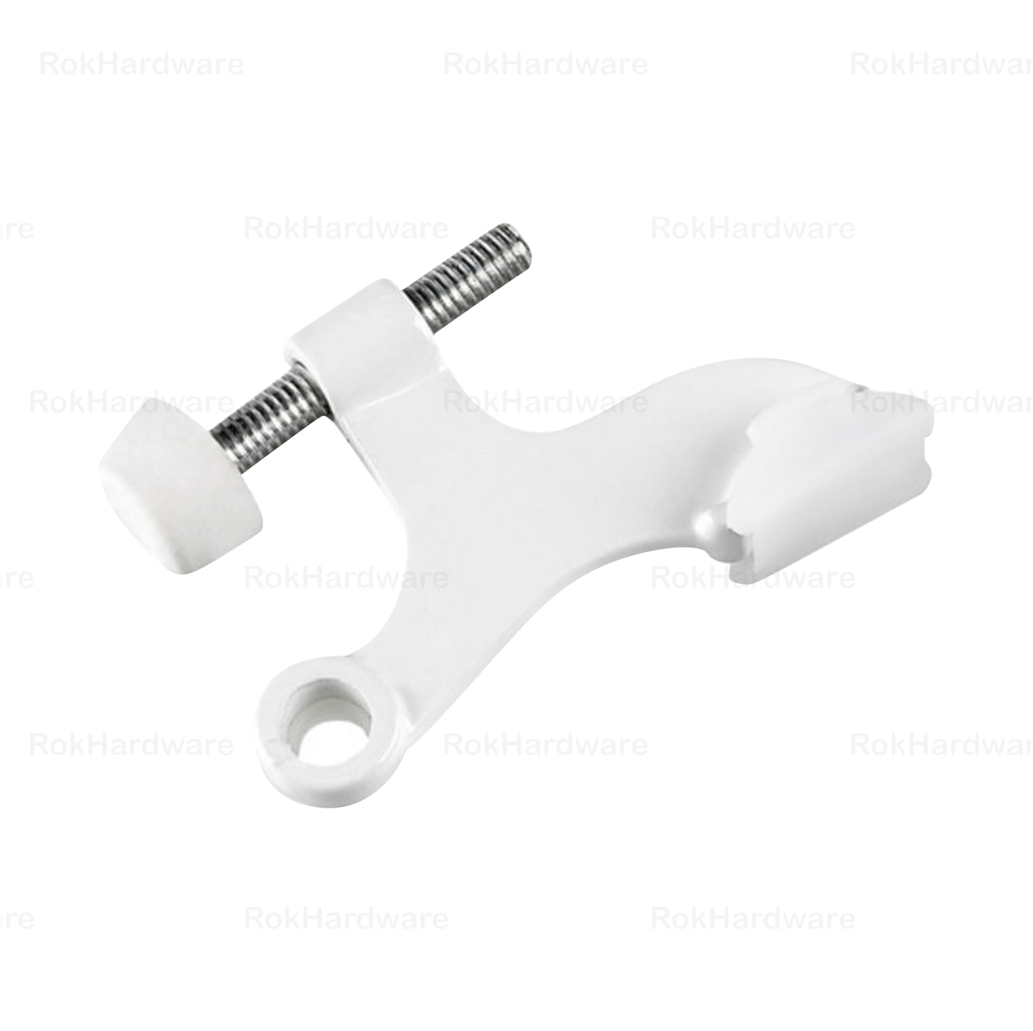 10 Pack Rok Hardware Heavy Duty Hinge Pin Door Stop, White Finish with White Rubber Trims