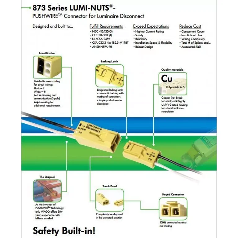 Terminales Para Cables Eléctricos WAGO 873-902 Luminaire Connectors (25-Pack) - Safe & Simple Lighting Hookups Ideal Luminaire Disconnect - Foto 11