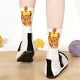 thumbnail image 2 of Chaussettes Crew Chat Ludique avec Pompons 3D pour Usage Quotidien Doux Confortable, 2 of 4