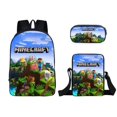 thumbnail image 1 of My World Cartoon Student Schoolbag Three-piece Set, Game Surrounding Backpack, Free Size-week, 1 of 4