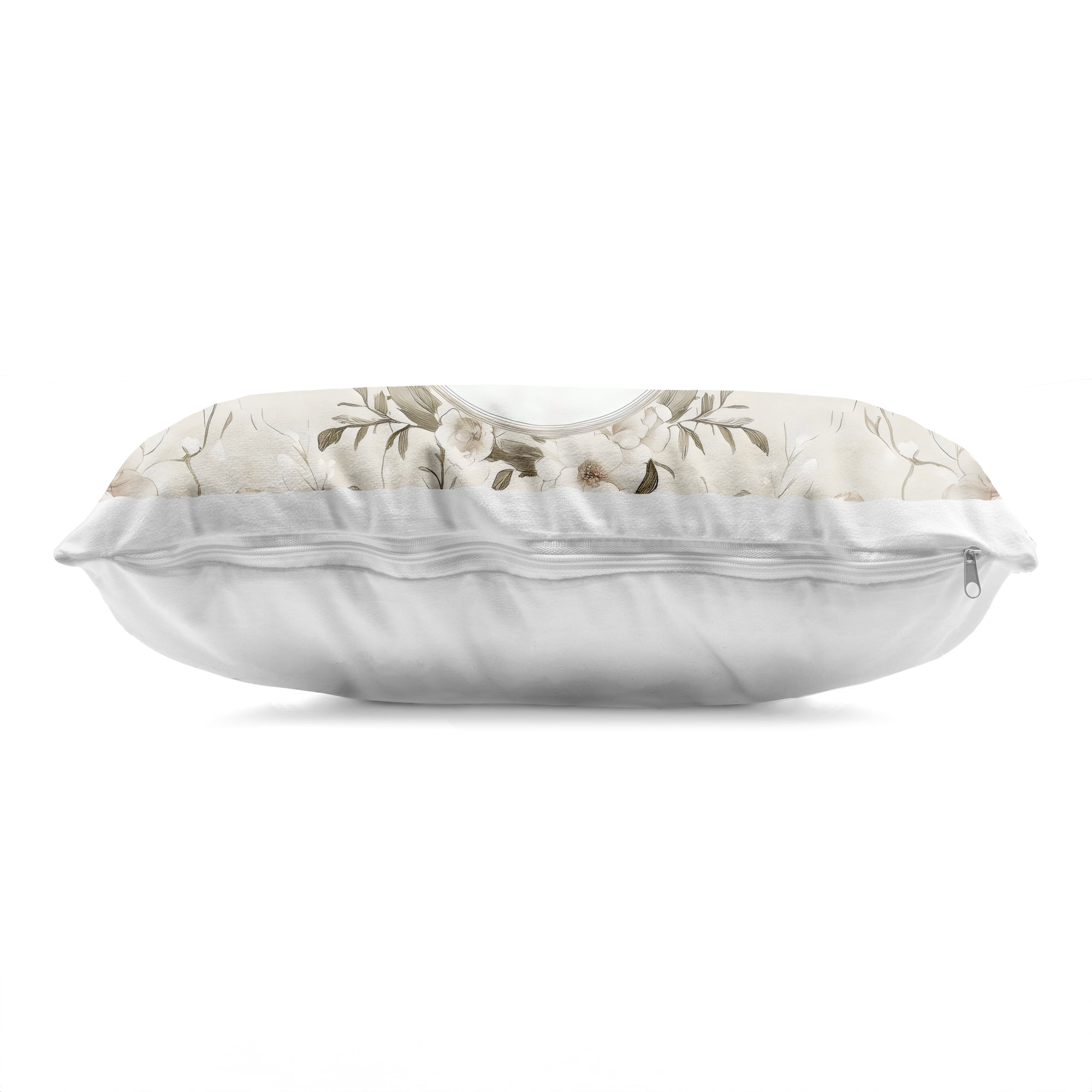 Stupell Industries Swan Vignette in Floral Border Decorative Printed Throw Pillow, design by Arlington Prints, 14 x 7 x 20