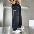 thumbnail image 2 of TOWED22 Boys Baggy Jeans Wide Leg Elastic Waist Casual Denim Pants for Boys 6-16years(Grey,6-7 Y), 2 of 7