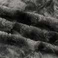 thumbnail image 5 of Unique Bargains Faux Fur Shaggy Sherpa Throw Blanket, 50" x 60", Dark Gray, 5 of 8