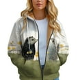 thumbnail image 5 of Xudanell Work Clothes for Women Lined Plush Sweat Jacket with Hood Loose Coat Pockets Large Sizes Hoodie Sweatshirt Dark Blue XL, 5 of 7