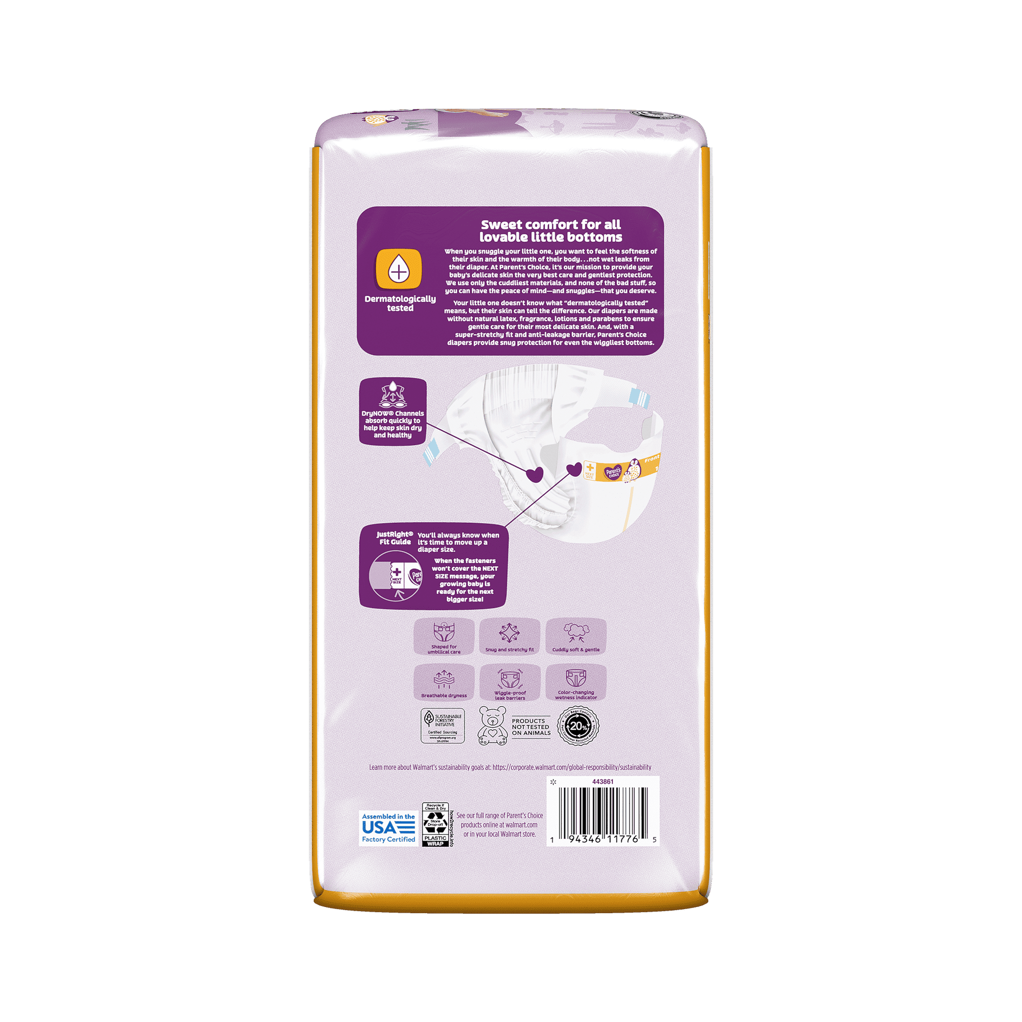 Dry & Gentle Diapers Size 1, 88 Count (Select for More Options)