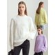 thumbnail image 2 of Amii Minimalist 2024 Suéteres de Navidad de Invierno para Mujer Jersey de Cuello Redondo Jersey Suelto de Manga Larga Top de Punto Suave Ropa 12424099, 2 of 5