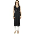 thumbnail image 3 of Bimba Women Sleeveless Rayon Tunic Kurti Straight Kurta Casual Indian Blouse, 3 of 5