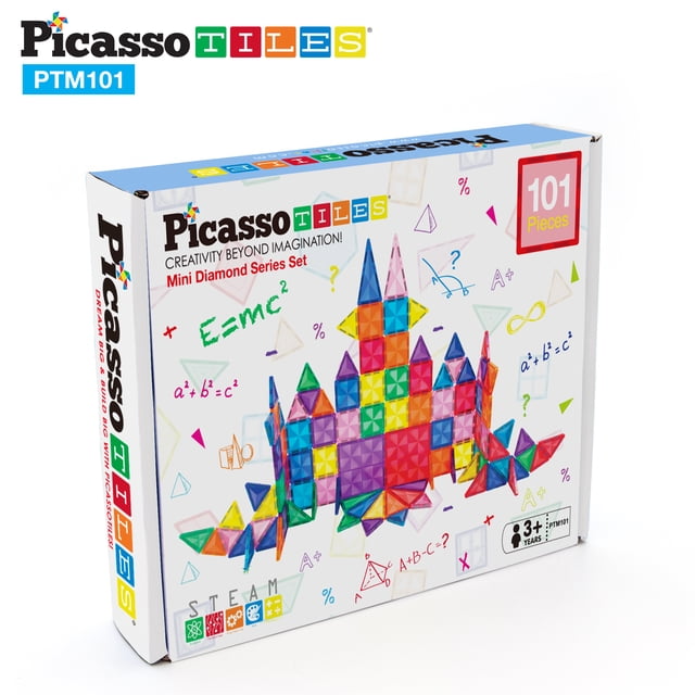PicassoTiles Bloques Magnéticos Mini Diamante de construcción - 101 Piezas