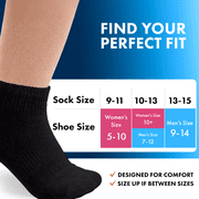 Debra Weitzner Diabetic Ankle Socks Mens Womens Non-binding Socks Loose Fit, 10/13 White 6-Pair