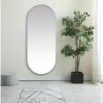 thumbnail image 3 of Elegant Decor Metal Frame Oval Mirror 30x72 Inch in Silver, 3 of 12