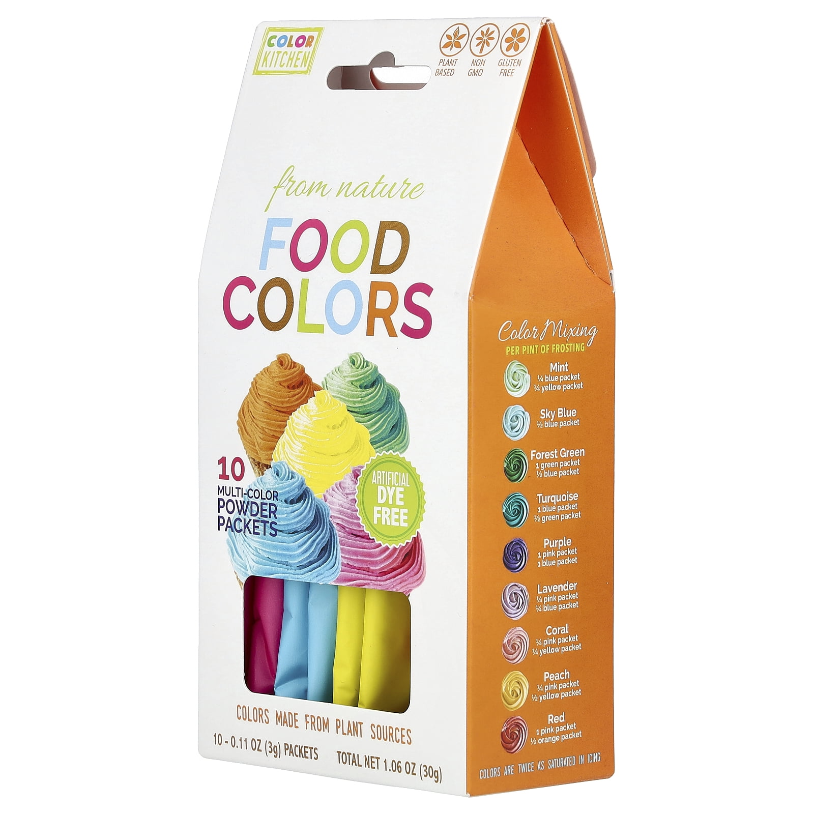 Food Colors From Nature, Multi-Color, 10-Color Packets, 0.088 oz (2.5 g) Each, ColorKitchen