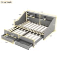 thumbnail image 2 of Harper & Bright Designs Extendable Daybed Twin to King Size with Storage Bookcases, Two Drawers and Charging Design, Modern Wood Day Bed Frame with Pop-up Trundle, Gray, 2 of 13