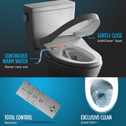 TOTO® WASHLET® S300e Electronic Bidet Toilet Seat with EWATER+® Cleansing, Round, Cotton White - SW573#01