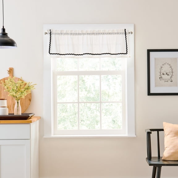 Curtainworks Rita Valance White, 1 Piece, Indoor, Rod Pocket, 58" x 14", Adult