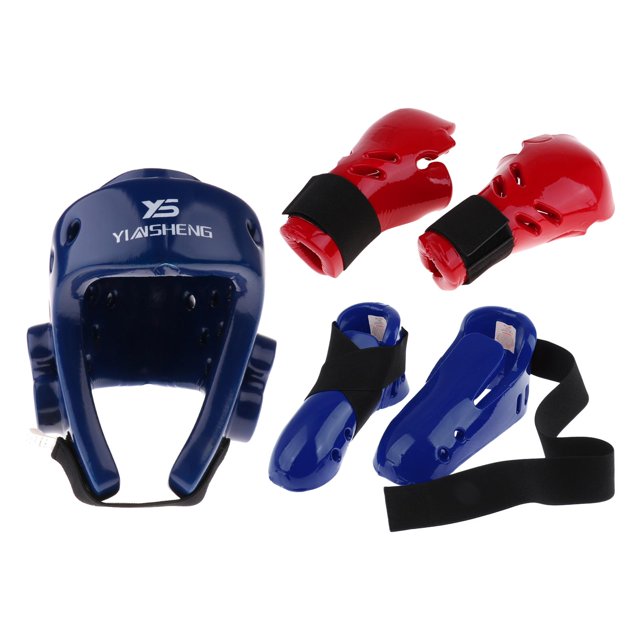 Casco de boxeo Guantes de MMA Protector de manos Protector de pies Zapatos de kárate Cabeza M Cola Equipo de protección