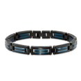 thumbnail image 3 of Stainless Steel Bracelet Links Link, Other Men's 8.27 mm 8.5 in Chisel Brushed and Polished Black Blue IP-plated Link, 3 of 5