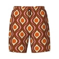 thumbnail image 4 of Lsque Mens Swim Trunks 70's Retro Pattern - Bathing Suit Compression Liner - Beach Swim Shorts Swimwear - (S-3XL) - Stretch Quick Dry -Large, 4 of 9