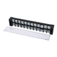 thumbnail image 1 of 2PCS Dual Row Screw Terminal Strip Fixed High Current Terminal Blocks with Cover 600V 25A 12 Position (2512), 1 of 2