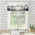 thumbnail image 3 of Gray Forest Printed Window Curtains Valances for Kitchen Rustic Nature Black White Pine Trees Rod Pocket Valances for Bedroom Living Room Dining Room 54 by 18 in, 1 Panel, 3 of 6